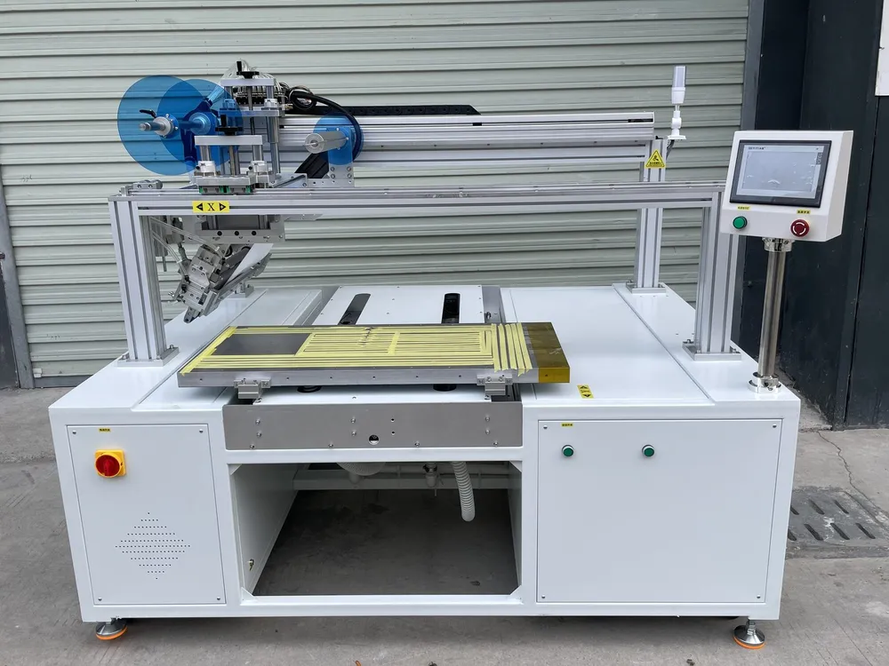 Wide-Format Film & Tape Applicator (450 mm) — Front view with touchscreen