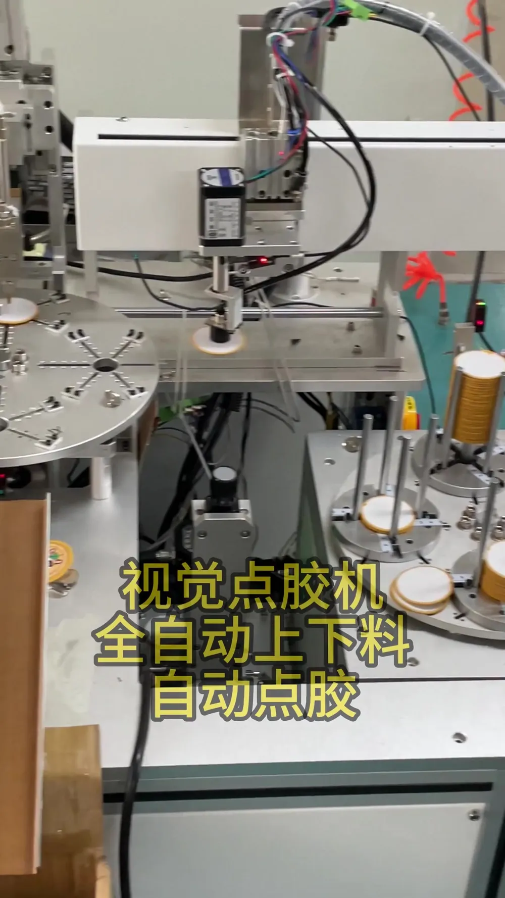 Vision Dispensing Machine with Auto Loading & Unloading — Factory demo video still