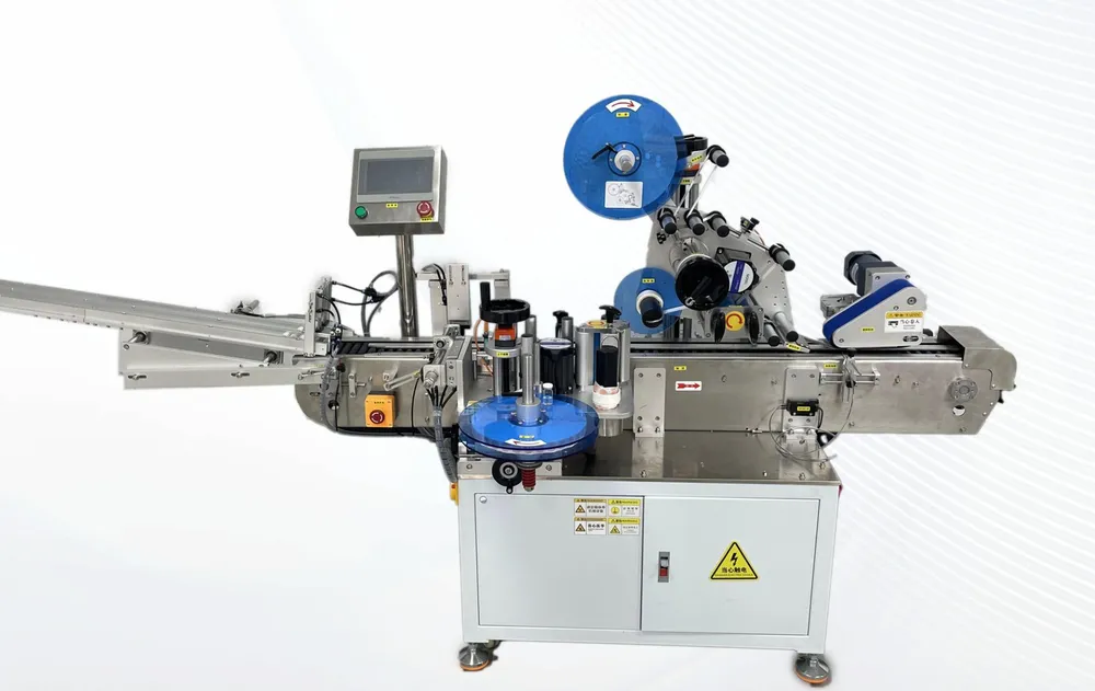Side and Wrap-Around Labeling Machine with Automatic Discharge — Side and wrap-around labeling machine with automatic discharge (custom build)