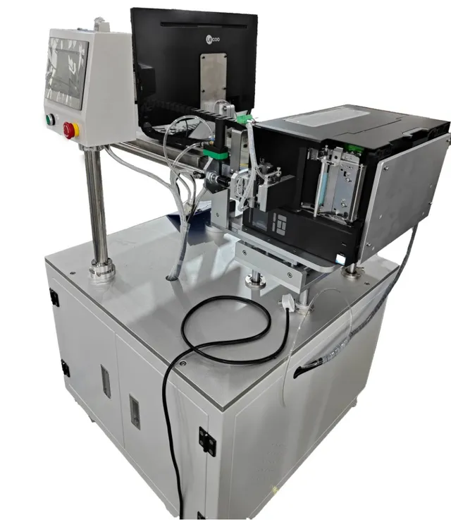 Side Print-and-Apply Labeling Machine — Side print-and-apply labeling machine with printer