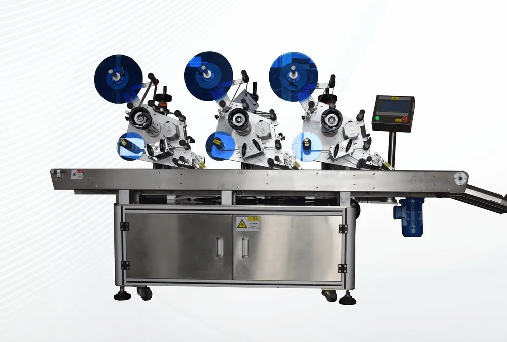 Three-Head Corner Seal Labeling Machine — Three-head corner seal labeling machine (custom build)