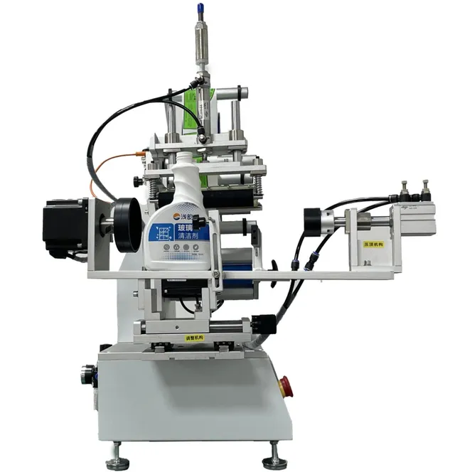 Semi-Automatic Roll-On + Rotary Multi-Face Labeling Machine — Semi-automatic roll-on + rotary labeling machine