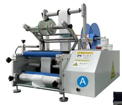Semi-Automatic Round Bottle Labeling Machine — Version A: pneumatic-electric