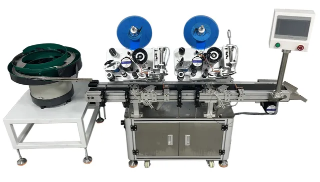 Automatic High-Precision Top & Bottom Labeling Machine — Automatic high-precision labeling machine (dual-head configuration shown)