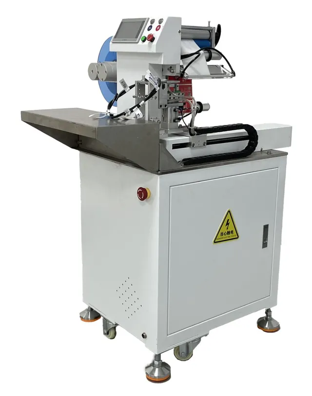Semi-Automatic Fold-Over (Flag) Labeling Machine for Cables — Fold-over labeling machine with display