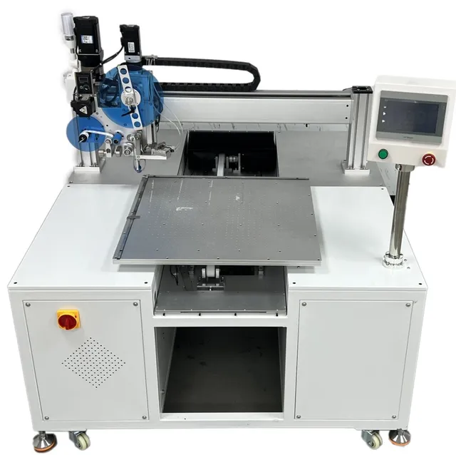 Floor-Standing Rotary-Platform Tape Applicator with Liner Peeling — Floor-standing rotary-platform tape applicator with liner peeling