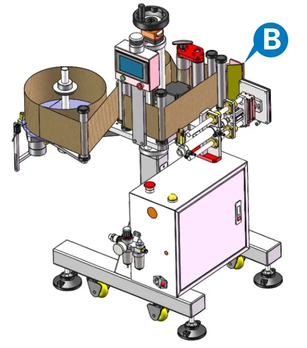 Inline Labeling Heads for Conveyor Lines (5 Types) — B: Side suction (tamp) labeling head