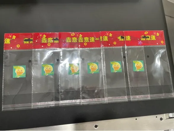 Automatic Vacuum Page-Feeding Labeling Machine — Clear bags with labels