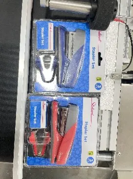 Automatic Flat Top-Surface Labeling Machine — Carded retail packs with labels