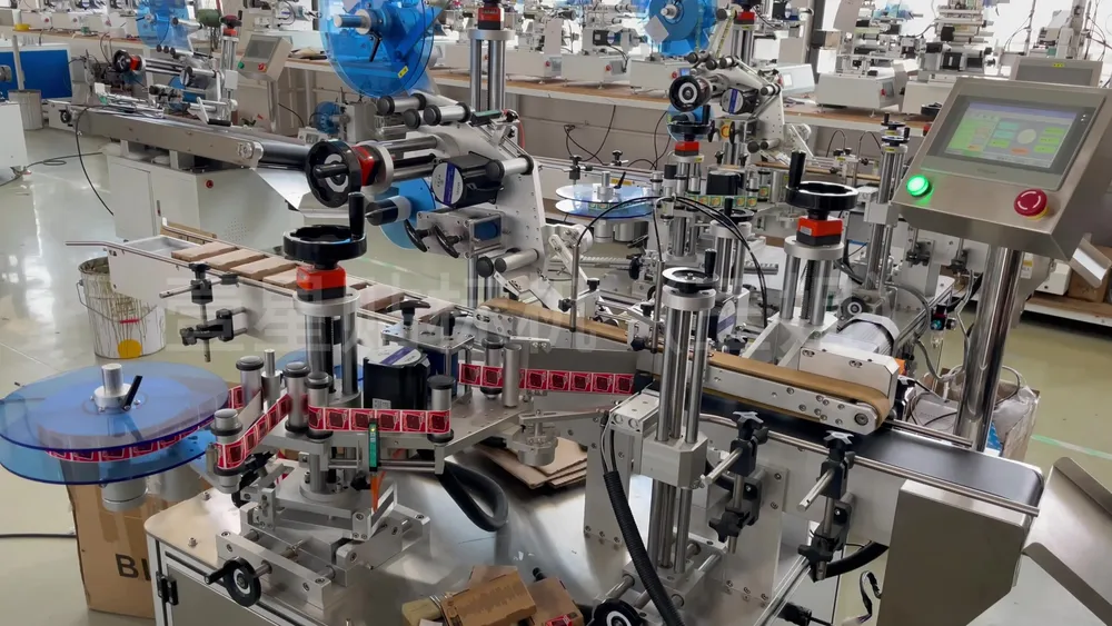 Automatic Corner Seal Labeling Machine — Factory demo video still